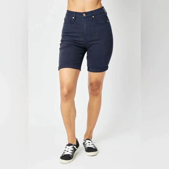 Judy Blue High Waist Tummy Control Bermuda Shorts - Picture 2 of 6